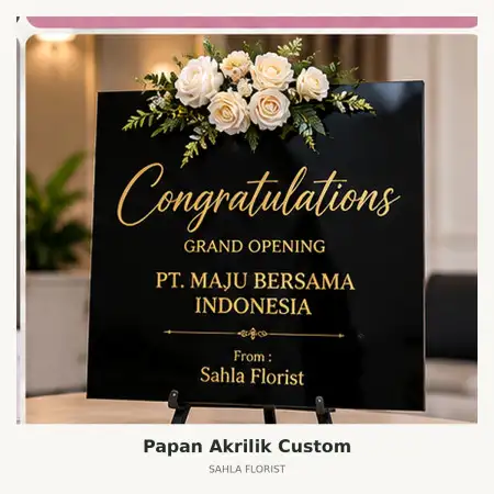 Papan Bunga Akrilik Pinang
